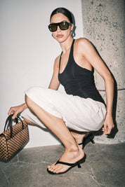 Cream Pleated Wide Leg Bermuda Shorts