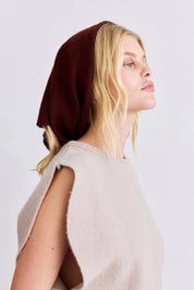 Dark Walnut Merino Wool Triangle Scarf