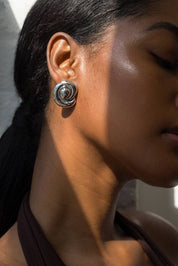 Silver Milley Spiral Statement Studs