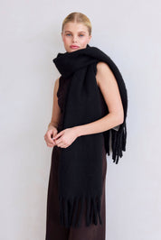 Black Reykjavik Merino Wool Scarf