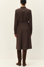 Brown Plaid Colette Bias Skirt