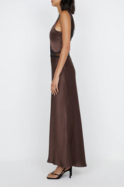 Bec + Bridge Chocolate Allegra Lace Trim Dress