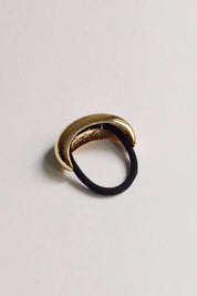 Gold Wide Crescent Metal Hair Tie