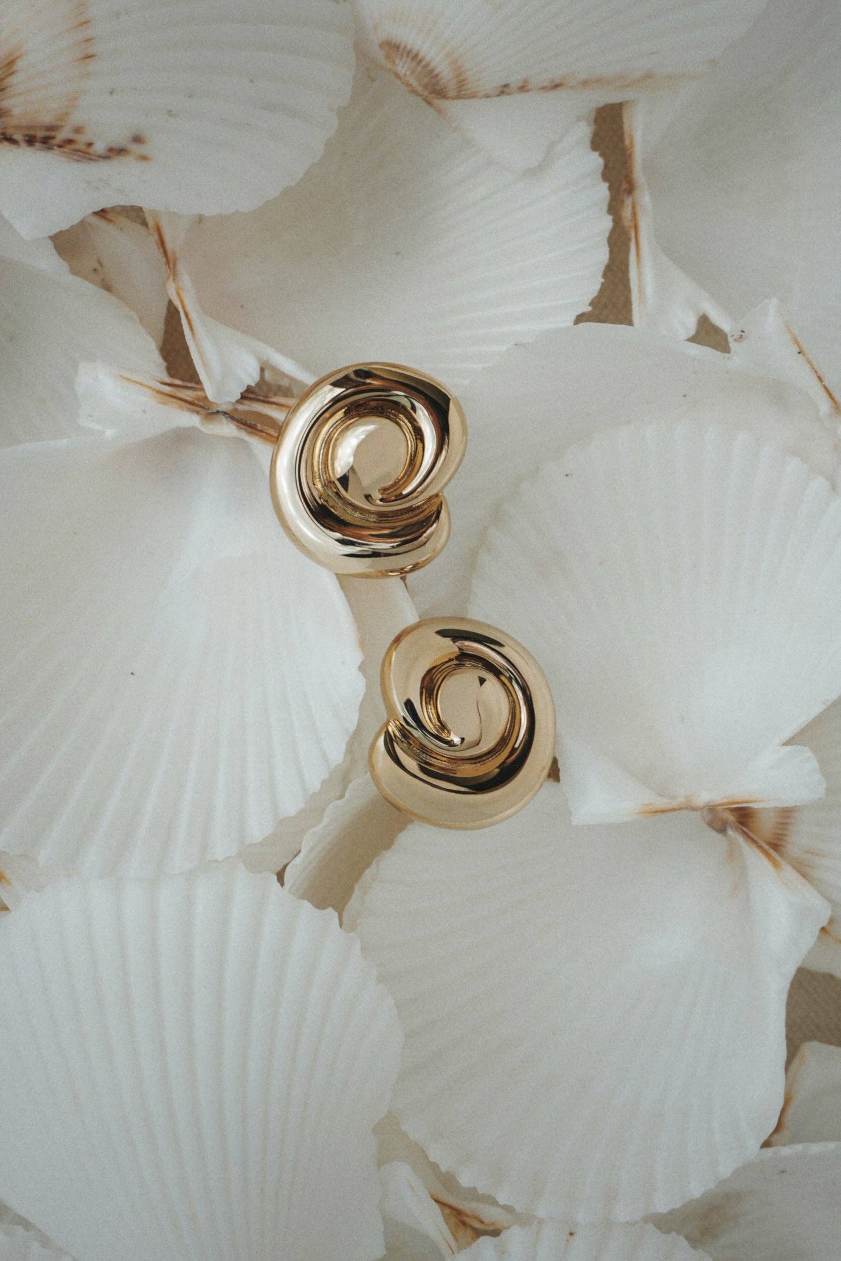 Gold Milley Spiral Statement Studs