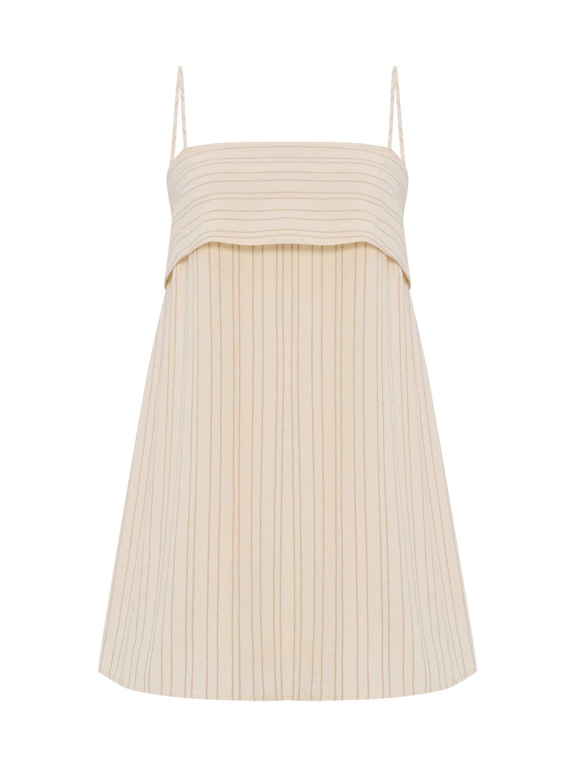 The Handloom Oatmeal Stripe Mini Dress
