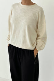 Le Bon Shoppe Naturel Pointelle Core Sweatshirt