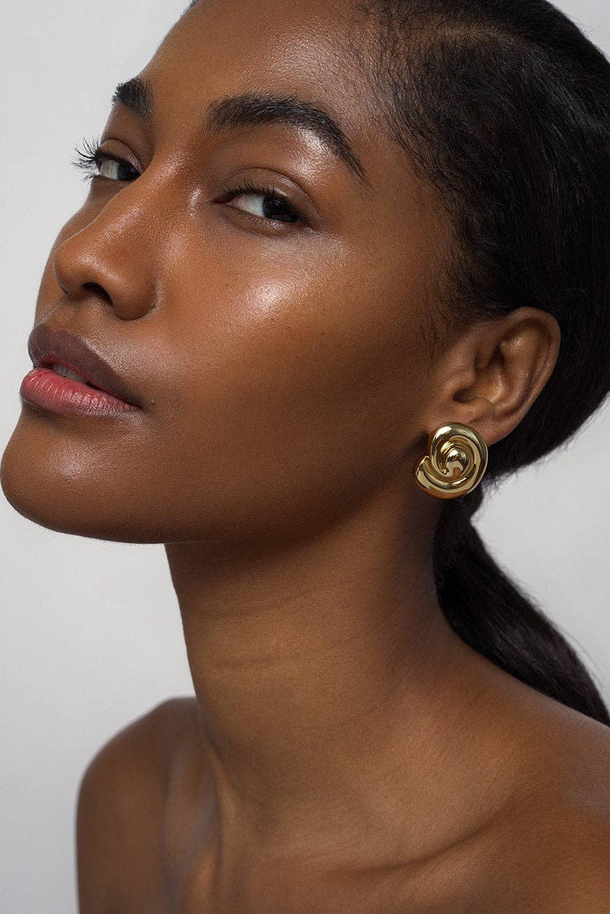 Gold Milley Spiral Statement Studs