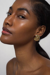 Gold Milley Spiral Statement Studs