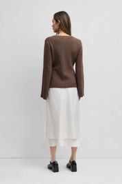 Chestnut Bell Sleeve Cardigan