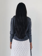 Charcoal Glynne Scarf Cardigan