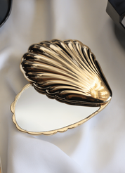 Gold Seashell Compact Mirror