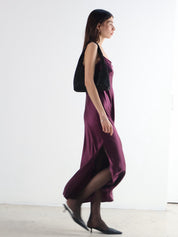 Vintage August Silk Plum Slip Dress