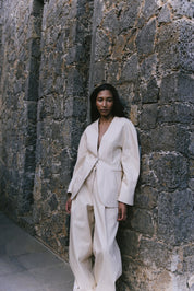 Sloan Ivory Denim Circular Sleeve Blazer