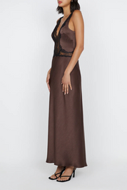 Bec + Bridge Chocolate Allegra Lace Trim Dress