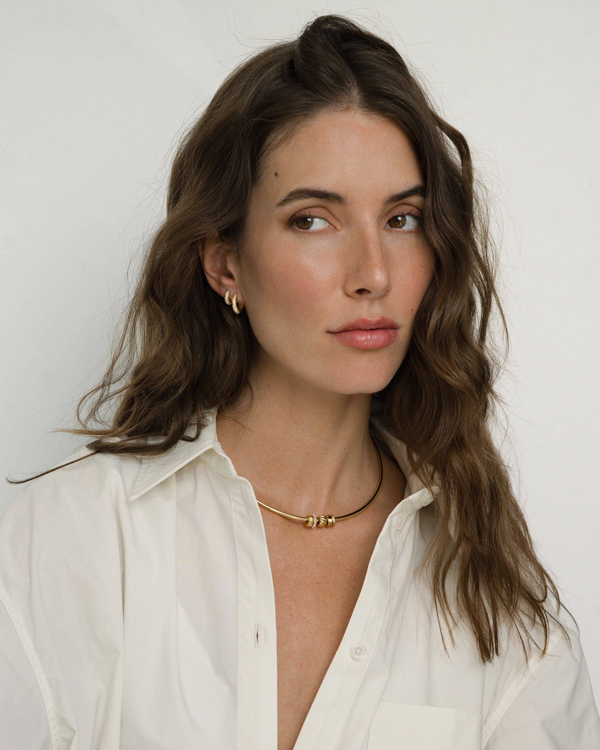 Gold Grande Corey Pave Hoops