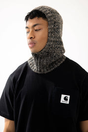 Frosted Walnut Brown Alpaca Balaclava