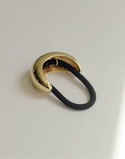 Gold Narrow Crescent Metal Cuff Hair Tie