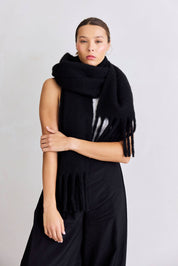 Black Reykjavik Merino Wool Scarf