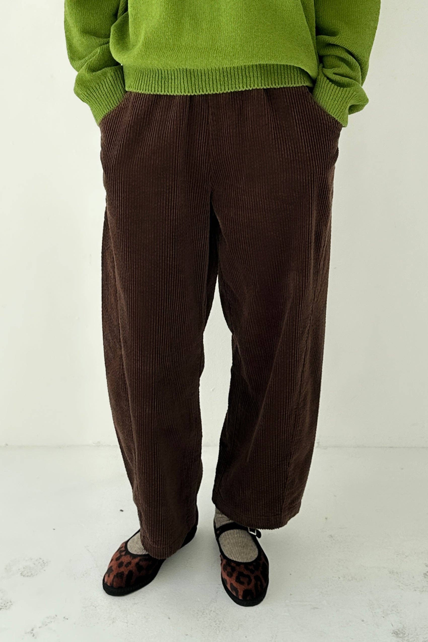 Le Bon Shoppe Brown Soft Corduroy Arc Pants