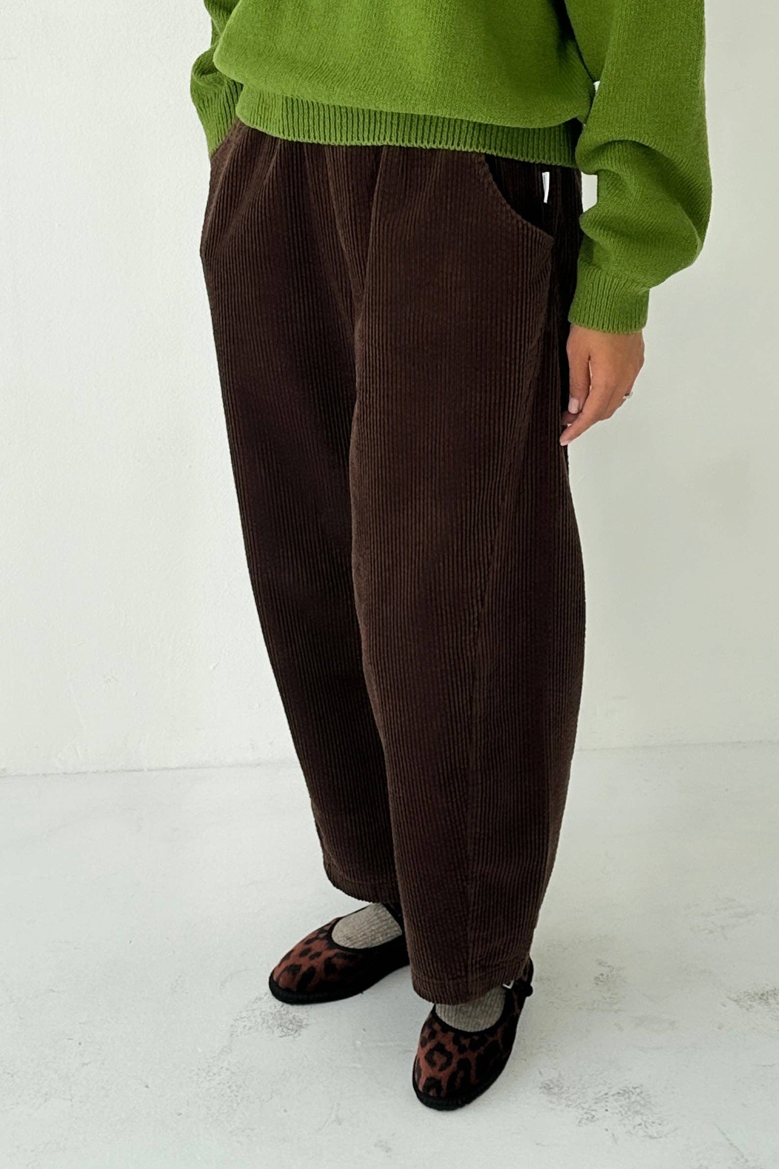 Le Bon Shoppe Brown Soft Corduroy Arc Pants