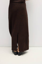 Brown Knit Danica Midi Skirt