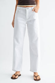 Just Black White Selvidge Straight Leg Denim
