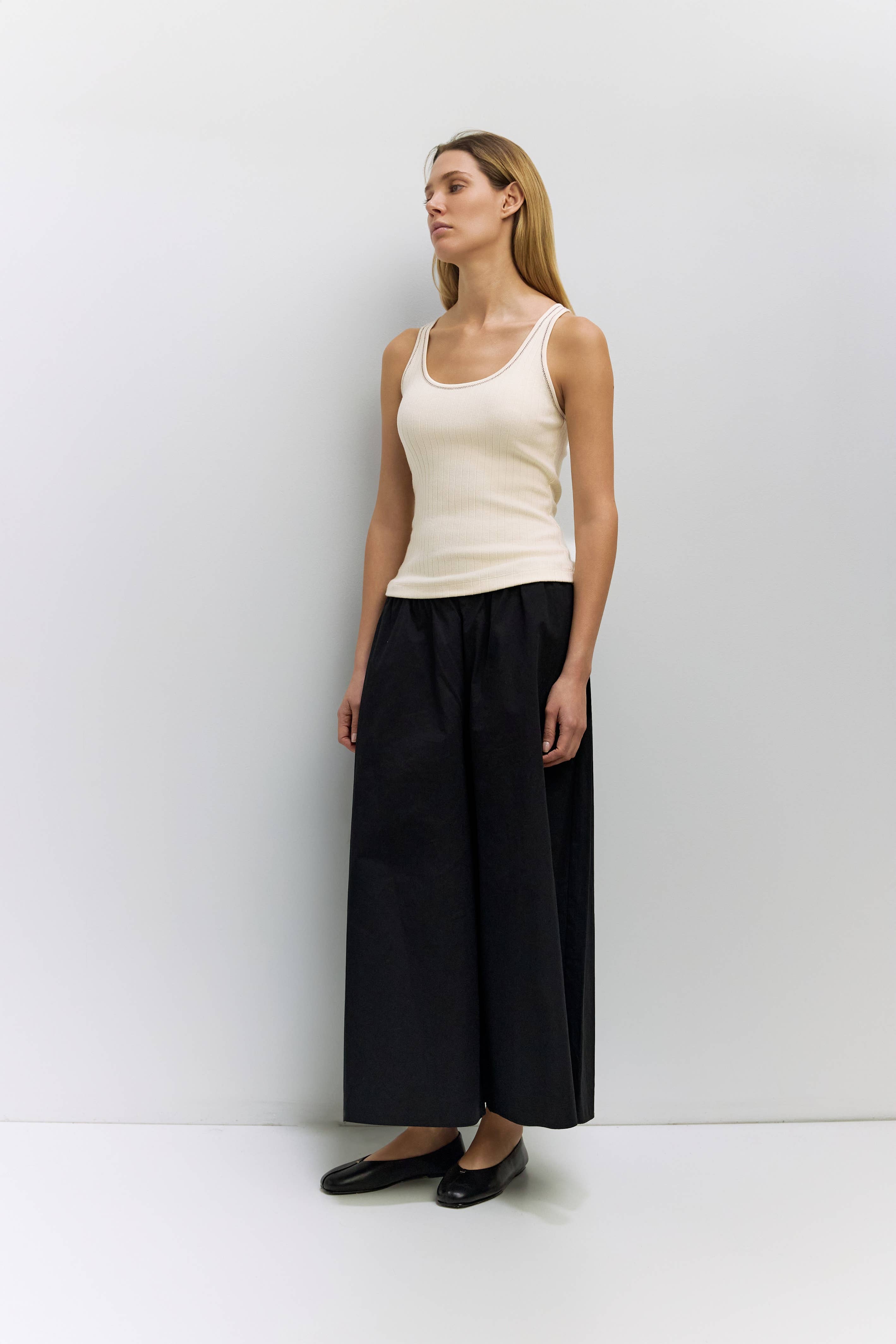 Cream Ribbed Knit Sammi Tank Top