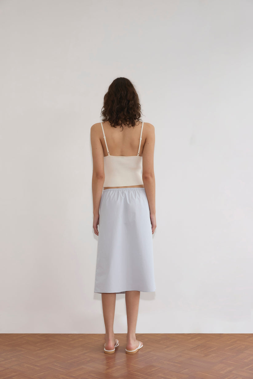 Deiji Studios Off White Cross Panel Knit Top