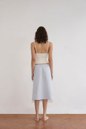 Deiji Studios Off White Cross Panel Knit Top