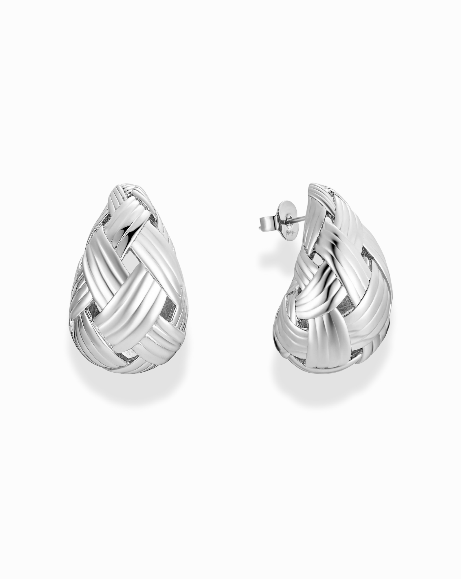 Silver Dolly Teardrop Studs