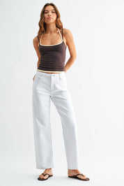 Just Black White Selvidge Straight Leg Denim