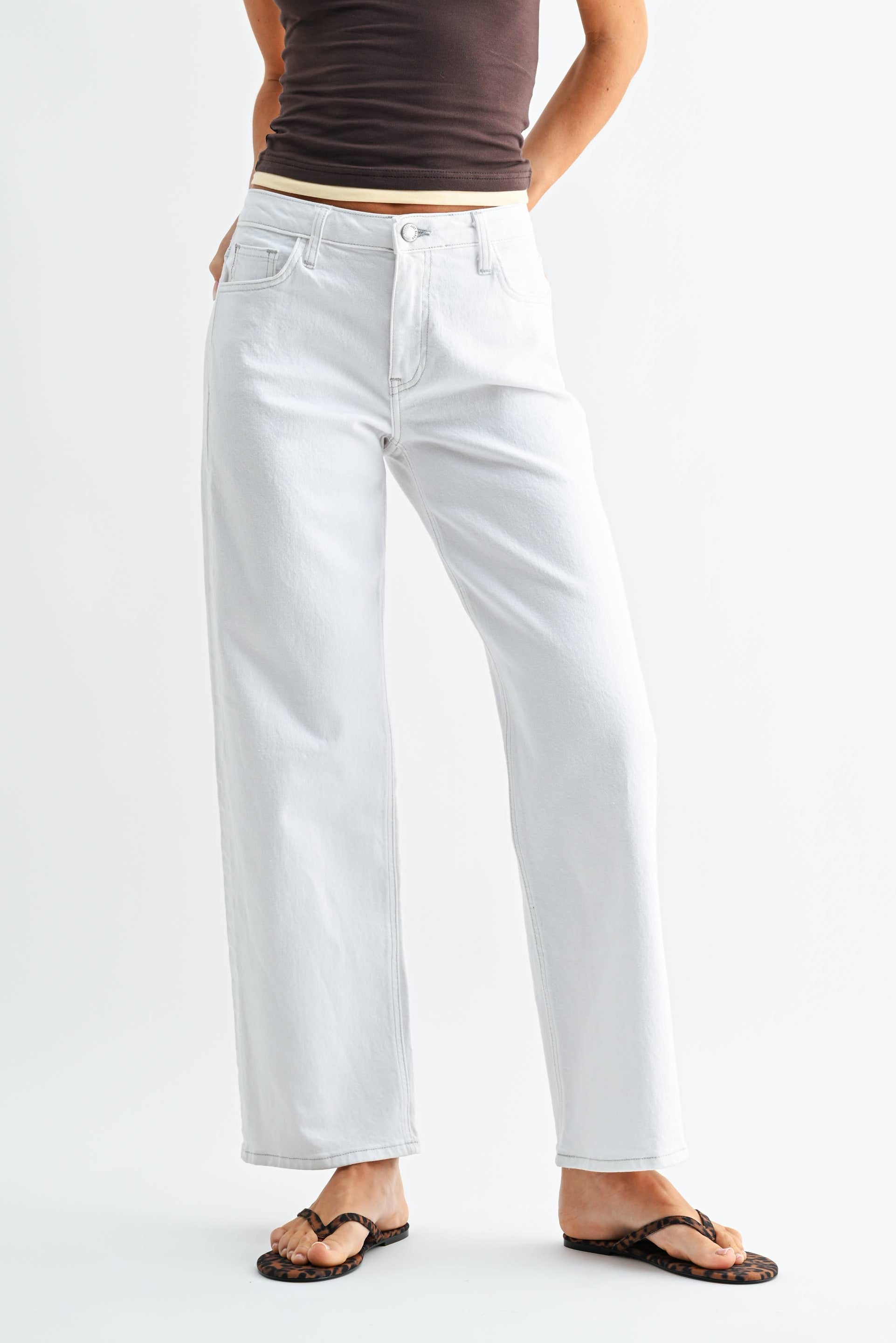 Just Black White Selvidge Straight Leg Denim