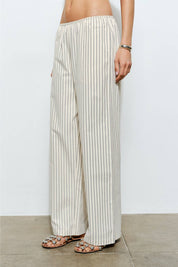 Elara Cream Striped Lounge Pants