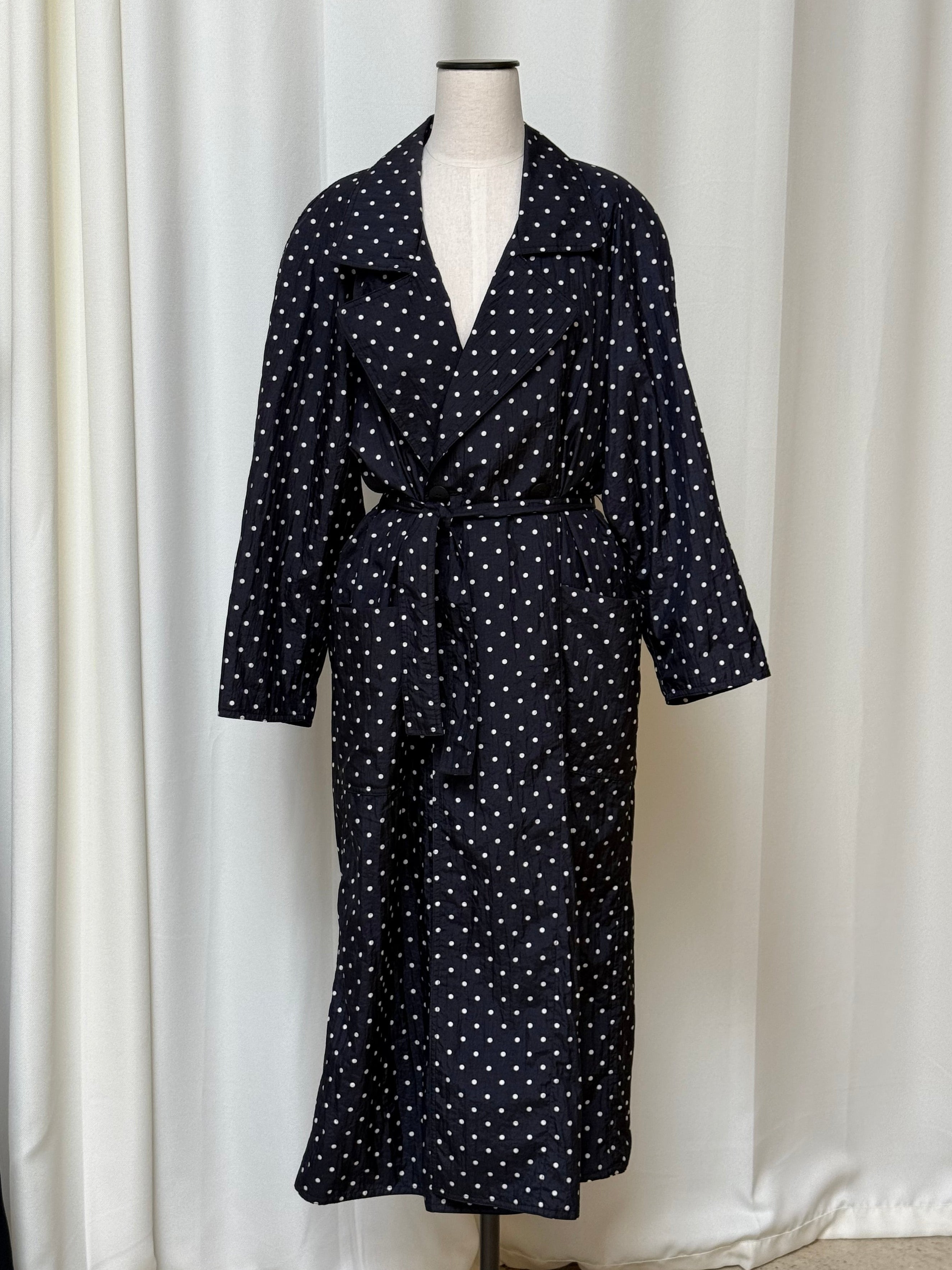 Vintage Saks Fifth Ave Polka Dot Lightweight Trench