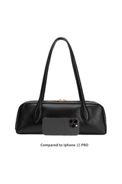 Serafina Black Vegan Leather Shoulder Bag