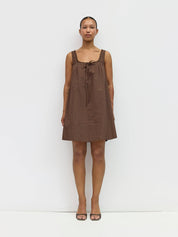 Brown Plaid Gabby Mini Dress