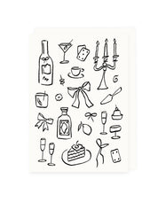 'Afternoon soirée' (Risograph) | Wedding Greeting Card by L'Atelier Samedi