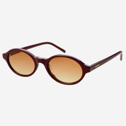Zoe Acetate Round Sunglasses - Burgundy