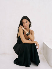 The Handloom Black Zoe Maxi Dress