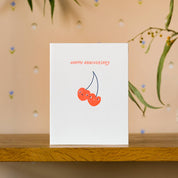 Homework Letterpress Studio Anniversary Cherries Card