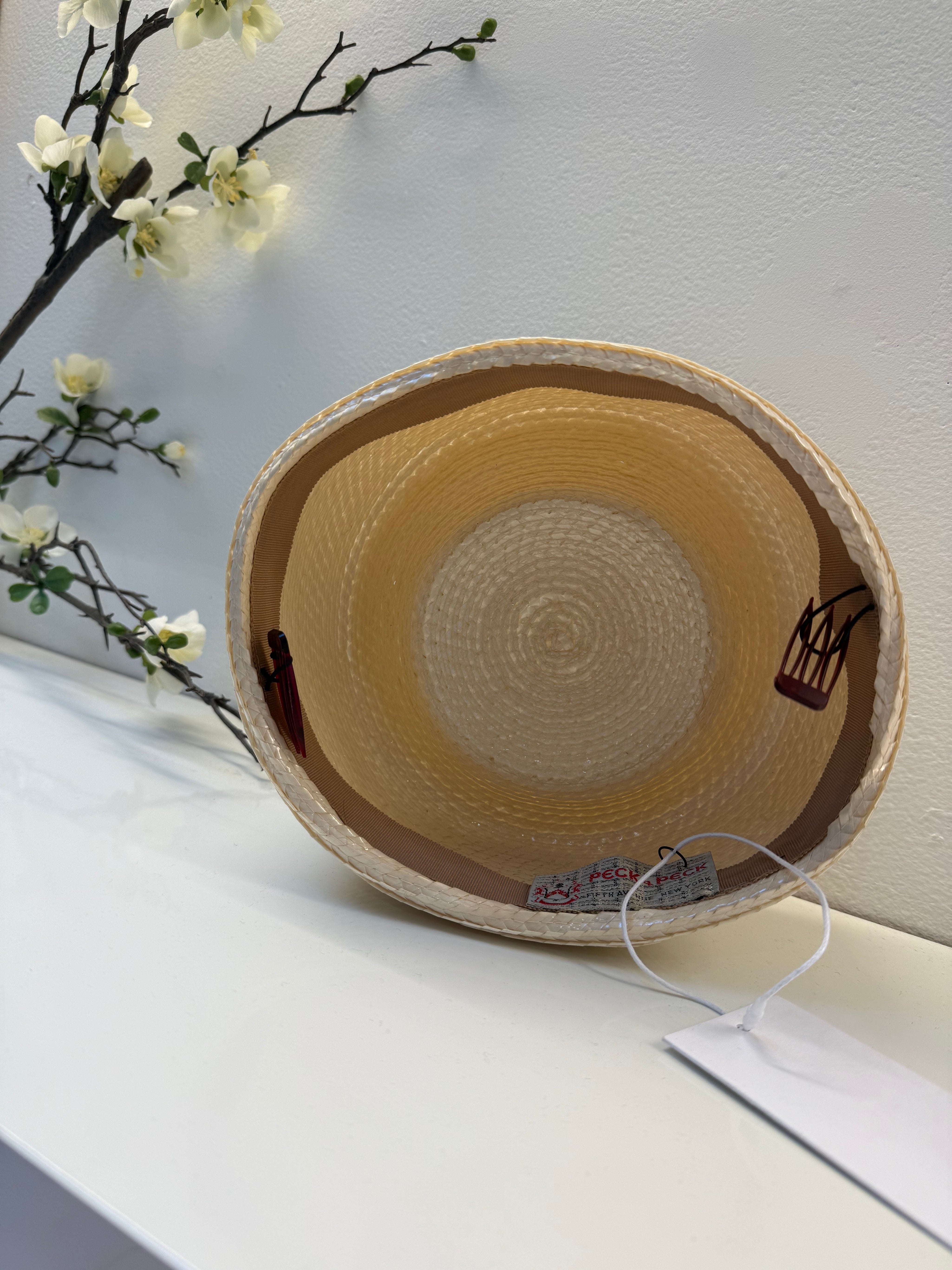 Vintage Straw Pillbox Hat