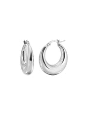 Lili Claspe Small Silver Becca Hoops