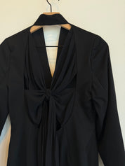 Vintage Black Open Back Wool Blazer