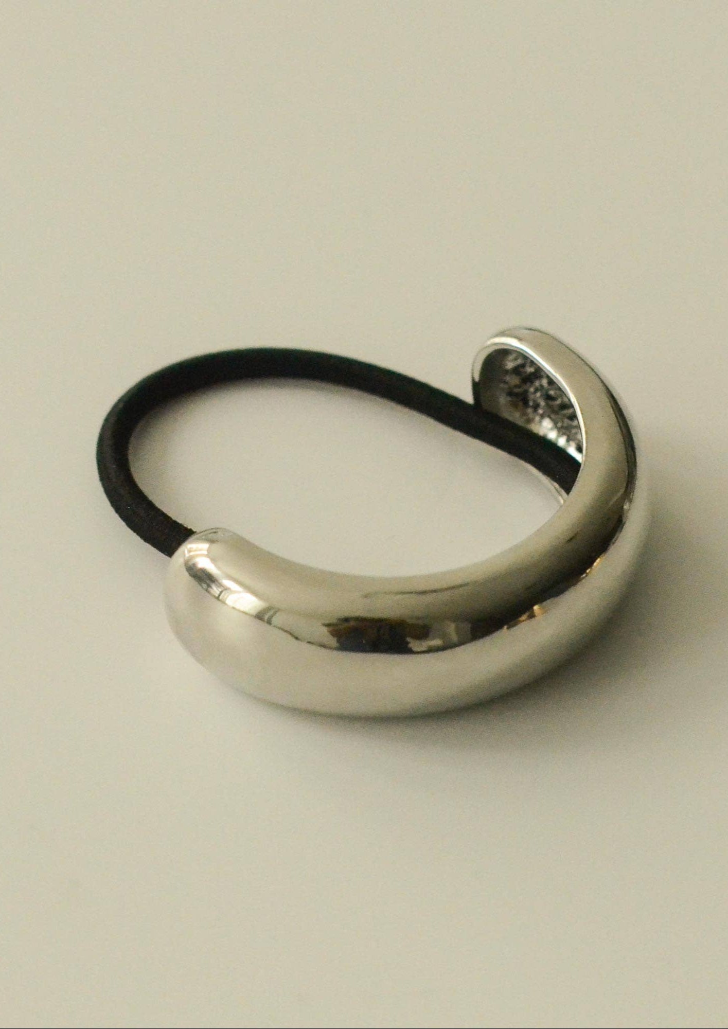 Silver Wide Metal Cuff Hair Tie