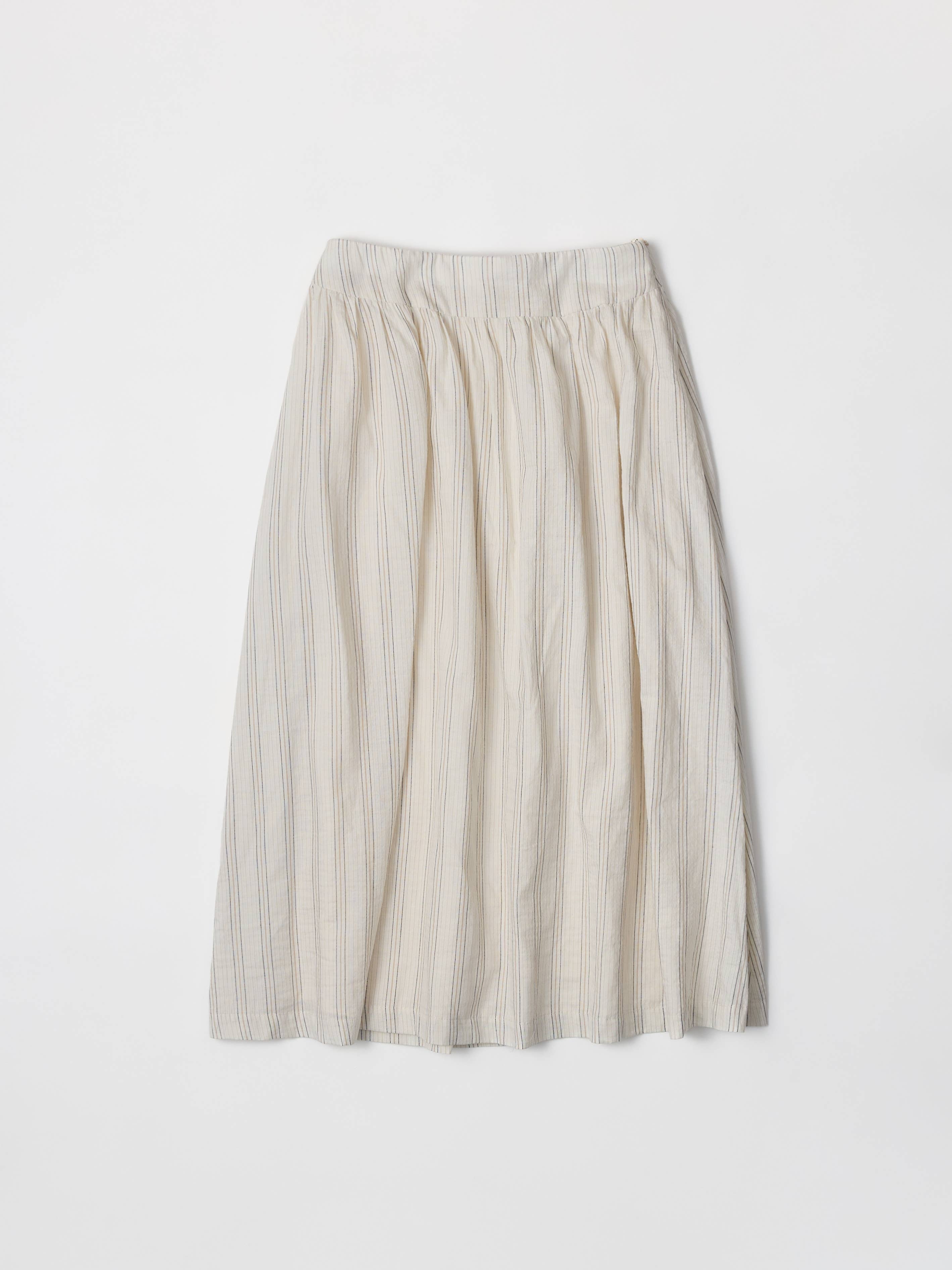 Striped Linen Joanne Midi Skirt