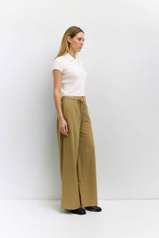 Ivory Pointelle Knit Button-Down Top