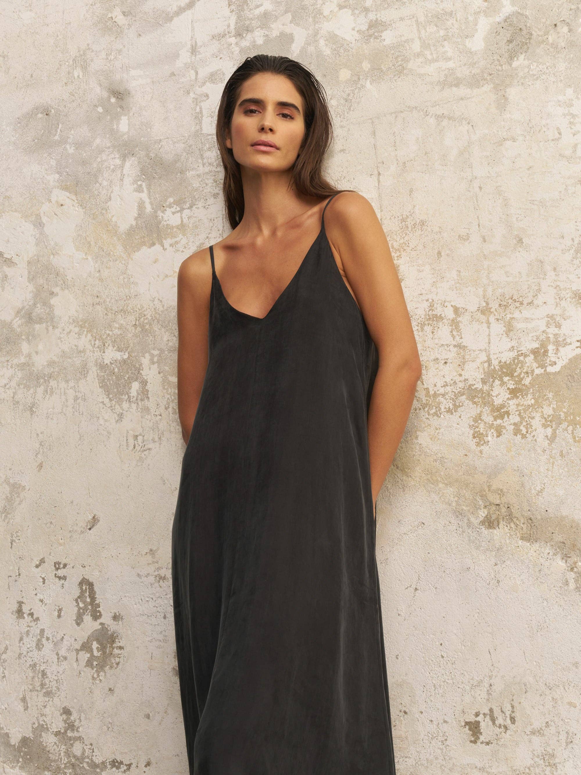 The Handloom Black Lucid Flow Maxi Dress