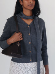 Charcoal Glynne Scarf Cardigan