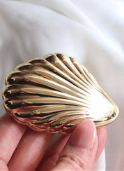 Gold Seashell Compact Mirror