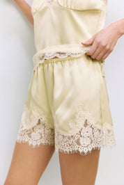 Butter Yellow Satin Sera Shorts